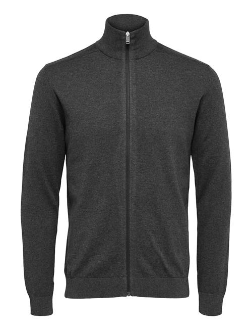 Slhberg Full Zip Cardigan Noos Selected Grey