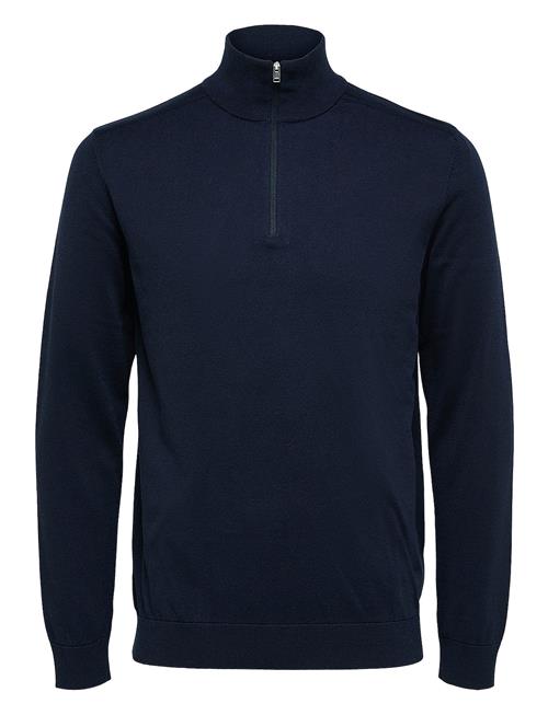 Slhberg Ls Half Zip Noos Selected Navy