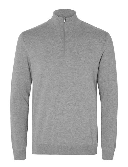 Slhberg Ls Half Zip Noos Selected Grey