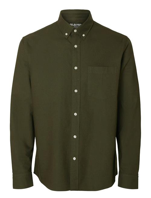 Slhregrick-Ox Shirt Ls Noos Selected Khaki