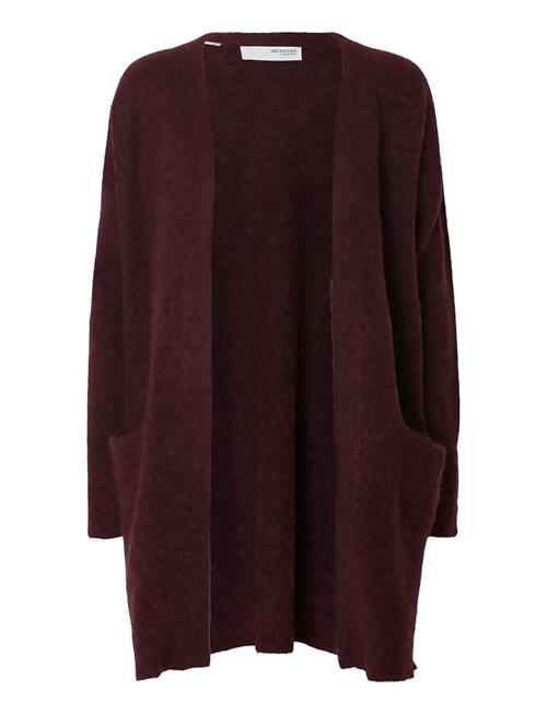 Slflulu New Ls Knit Long Cardigan B Noos Selected Burgundy
