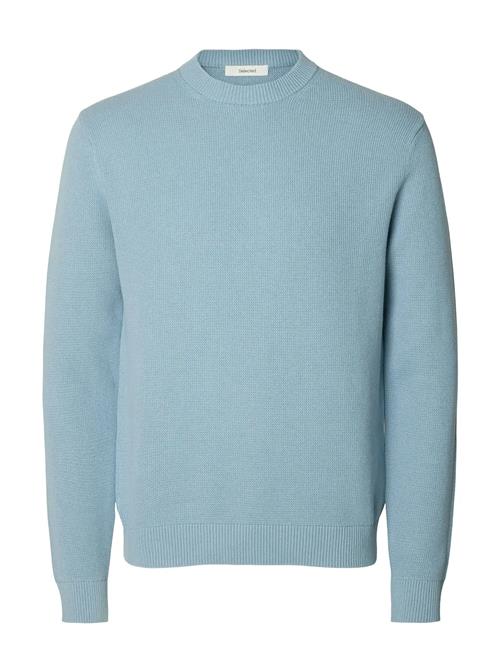 Slhdane Ls Knit Structure Crew Neck Noos Selected Blue