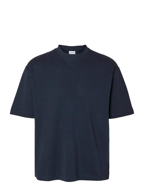 Slhlooseoscar Ss O-Neck Tee Noos Selected Navy