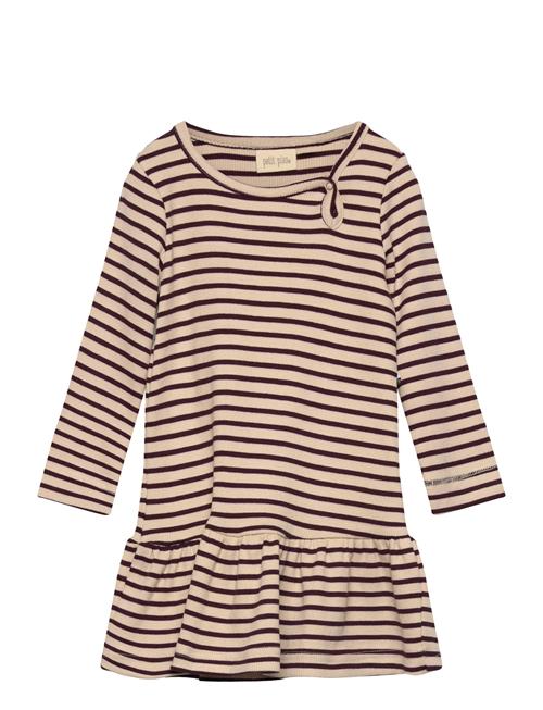 Dress L/S Modal Striped Petit Piao Cream