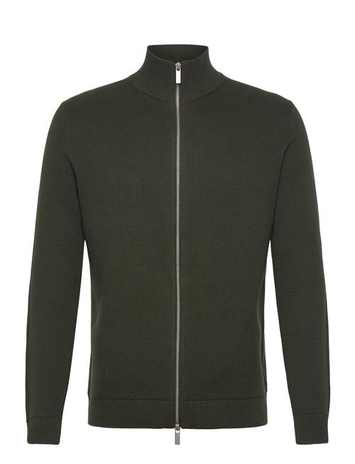 Slhdane Ls Knit Structure Full Zip Noos Selected Khaki