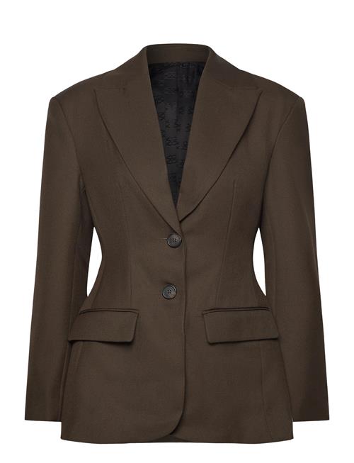 Ella Tailored Peplum Blazer Malina Khaki