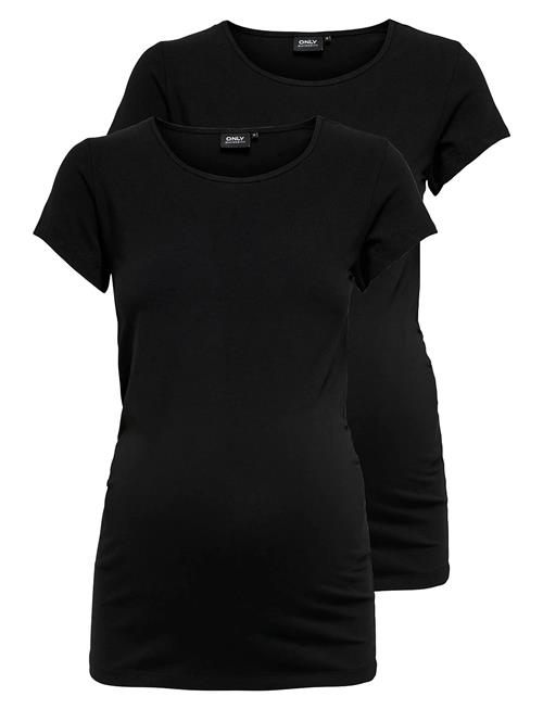 Olmlovely Life S/S Ck Top2Pack Noos Only Maternity Black