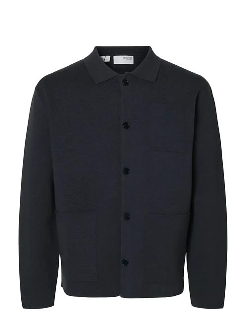 Slhmike Light Relaxed Polo Cardigan Noos Selected Navy