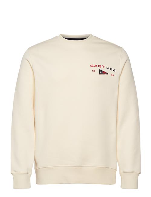Graphic C-Neck GANT Cream