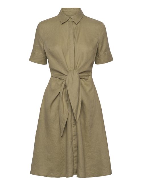Tie-Front Linen Shirtdress Lauren Ralph Lauren Khaki