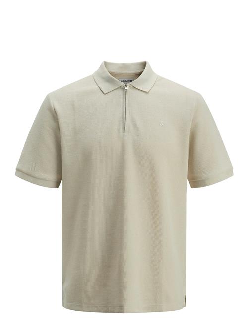 Jack & Jones Jjeaustin Zip Polo Ss Noos Jack & J S Beige