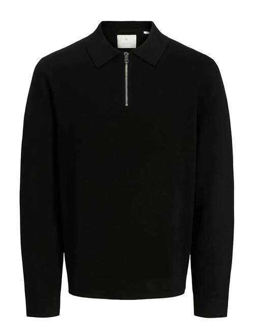 Jack & Jones Jprblamilano Stitch Knit Zip Polo Sn Jack & J S Black