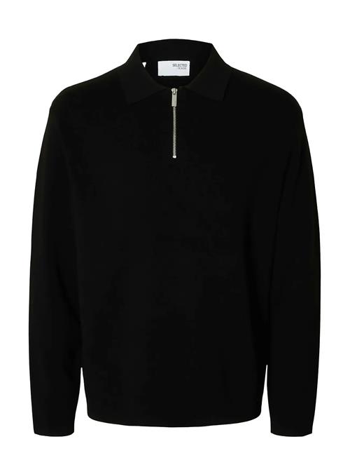 Slhteller Fn Relaxed Half Zip Polo Noos Selected Black