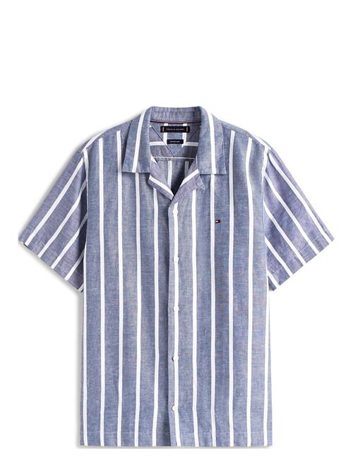 Linen Blend Striped Ss Rf Shirt Tommy Hilfiger Blue