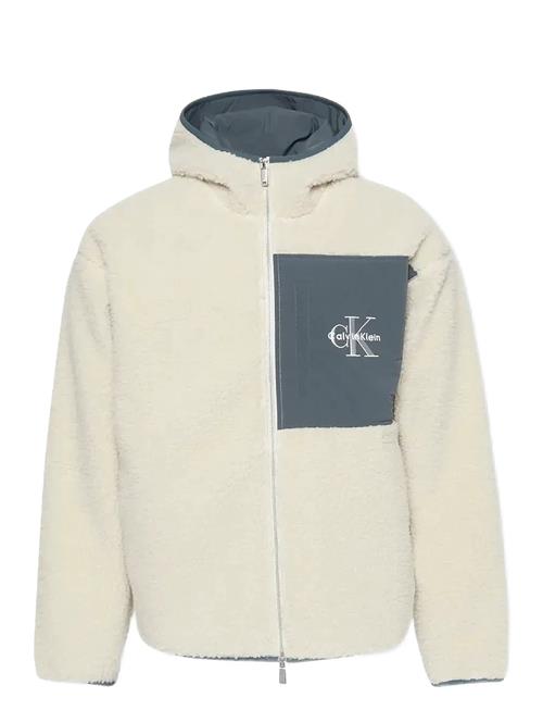 Sherpa Funnel Neck Full Zip Hood Calvin Klein Jeans Cream