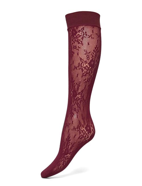Rosa Lace Knee-Highs Swedish Stockings Burgundy