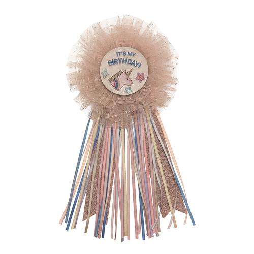 Mimi & Lula Birthday Unicorn Celeste Rosette-badge Pink  Pink-3-8 Y  Lyserød  3-8 år  kvinde