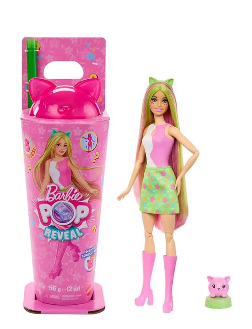 Pop Reveal Shakes Series Doll & Accessories Set, Scented Cute Kitten Fashion Doll Barbie Patterned
