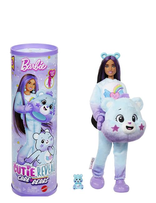 Cutie Reveal Care Bears Doll & Accessories, Series 2 Dream Bright Bear With 10 Surprises Barbie Patterned