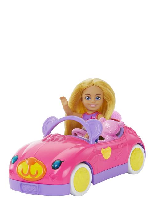 Chelsea Vehicle Set With Blonde Small Doll, Toy Car & Teddy Bear Accessory Barbie Patterned