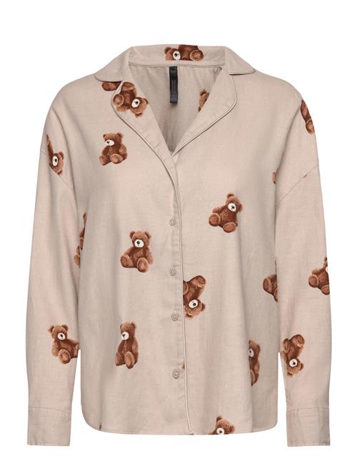 Jacket Ls Flannel Twill Bear Hunkemöller Beige