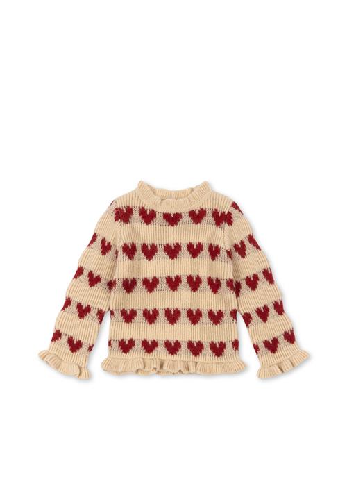 Konges Sløjd Laula Sweater Heart  Heart 4 Y  Beige  4 år  kvinde