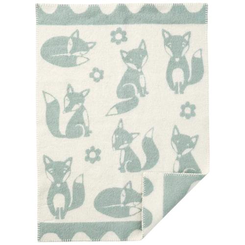 Klippan Yllefabrik Fox Tæppe Duck Egg Blue One Size Wool Blå  One Size  unisex