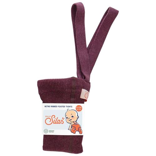 Silly Silas GOTS Strømpebukser Med Fod Fig Blend  6-12 months  Lilla  6-12 måneder  unisex