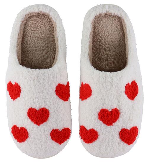 By Stær Hjemmesko - Slippers - Små Hjerter - Rød