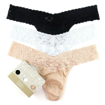 Hanky Panky Trusser 3P Cotton Low Rise Thong Flerfarvet bomuld One Size Dame