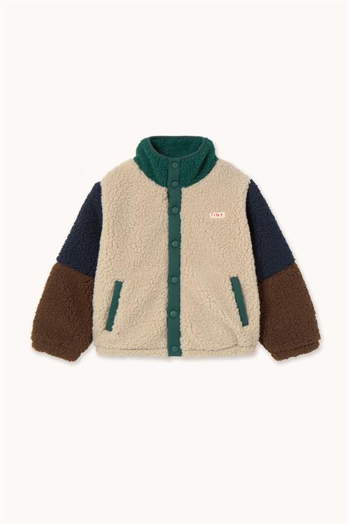 Tinycottons Color Block Polar Sherpa-jakke Dark Green  Dark Green-10 Y  Grøn  10 år  unisex