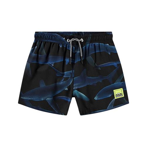 Molo Niko Board Shorts Midnight Sharks 134/140 cm  Marineblå  134/140 cm  unisex