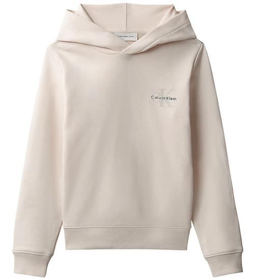 Calvin Klein Hættetrøje - Small Monogram - Whitecap/ Grey