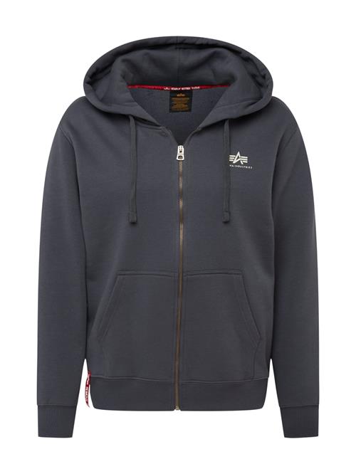 ALPHA INDUSTRIES Sweatjakke  mørkegrå / hvid