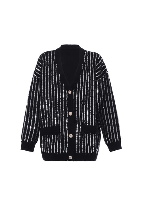 faina Cardigan  sort / sølv