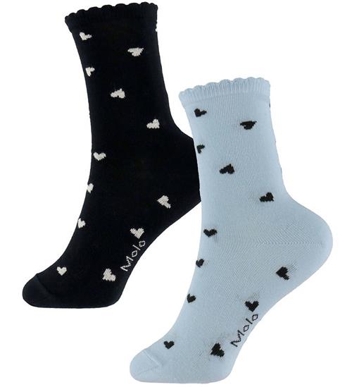 Molo Strømper - 2-pak - Nomi - Sky/ Black