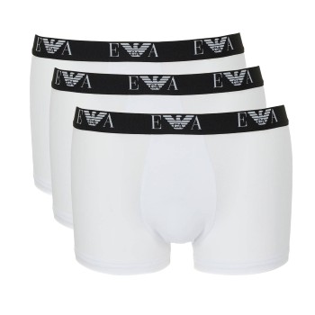 Emporio Armani Armani Stretch Jersey Boxer With Logo 3P Hvid bomuld Small Herre