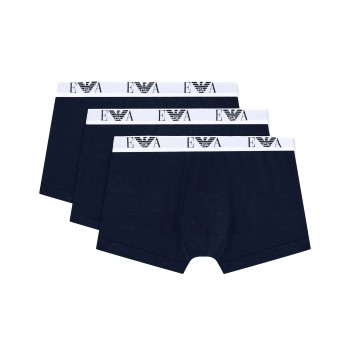 Emporio Armani Armani Stretch Jersey Boxer With Logo 3P Marineblå bomuld Medium Herre