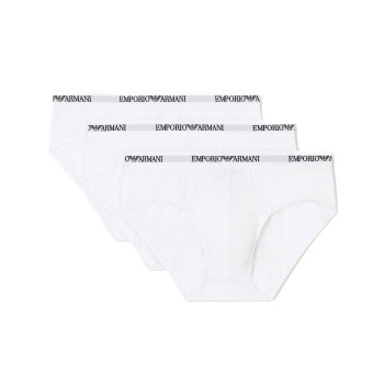 Emporio Armani Armani Stretch Jersey Briefs 3P Hvid bomuld X-Large Herre