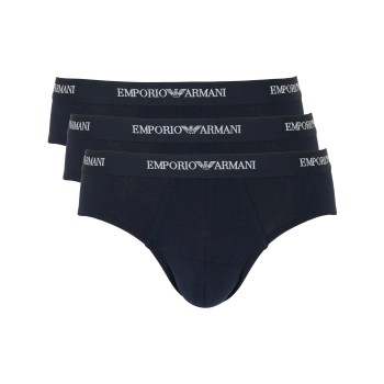 Emporio Armani Armani Stretch Jersey Briefs 3P Marineblå bomuld Medium Herre