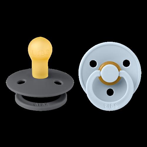 BIBS Colour 2-pak Latex-sut Iron Baby Blue Iron Baby Blue 0+ months  Blå  0+ måneder  unisex