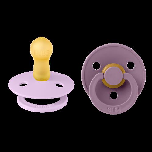 BIBS Colour 2-pak Runde Latex-sutter Violet Sky Mauve  Violet Sky Mauve 0+ Months Latex Lilla  0+ måneder  unisex