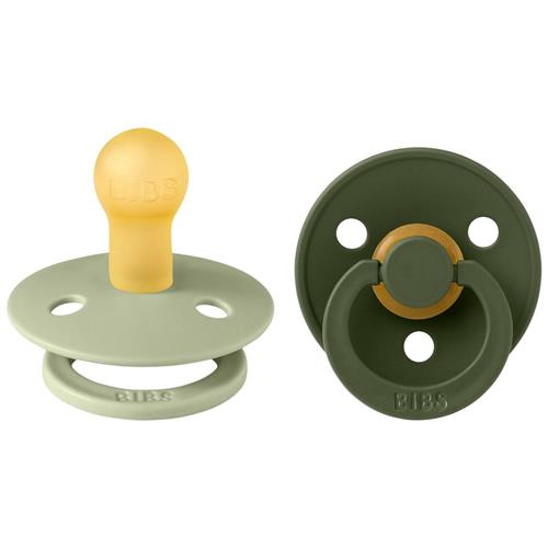 BIBS Colour 2-pak Runde Latex-sutter Sage Hunter Green  Sage Hunter Green 6+ Months Latex Grøn  6+ måneder  unisex