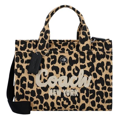 COACH Håndtaske 'CARGO TOTE BAG WITH LEOPARD PRINT'  camel / ecru / sort