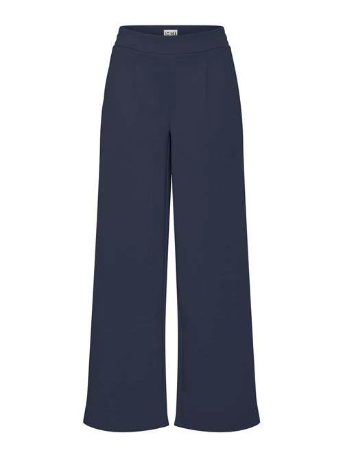 ICHI Bukser med lægfolder 'IHKate'  mørkeblå
