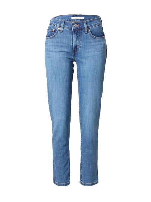 Se LEVI'S ® Jeans 'Mid Rise Boyfriend'  blå / lysebrun / rød / hvid ved About You