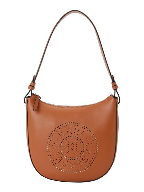 Karl Lagerfeld Skuldertaske 'K/Circle Moon'  cognac / sort