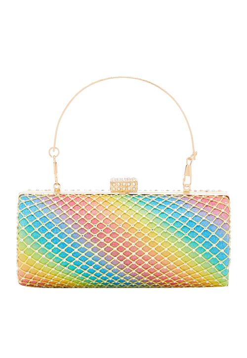 FELIPA Clutch  azur / gul / orange / sølv