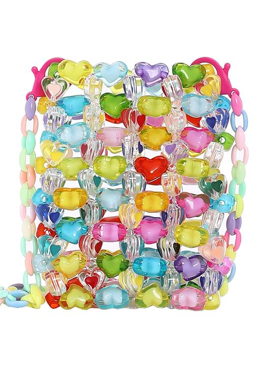 FELIPA Skuldertaske  lyseblå / grøn / pink / transparent