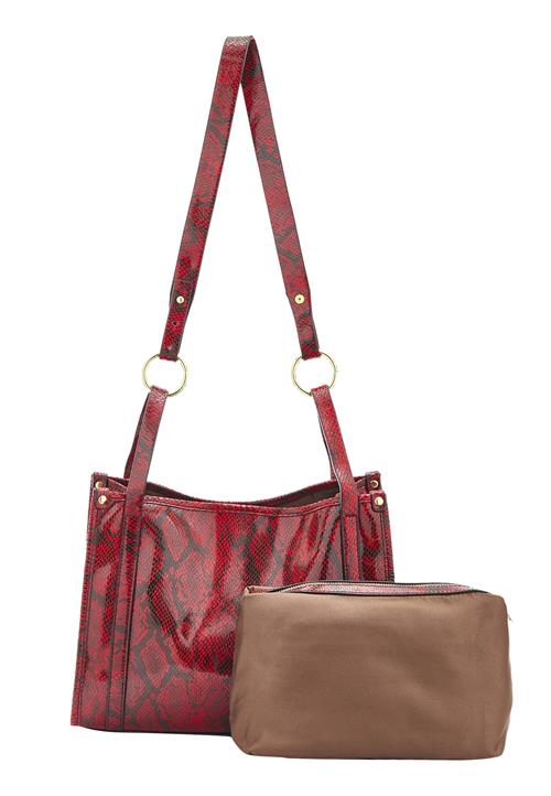 NAEMI Skuldertaske  brun / rød